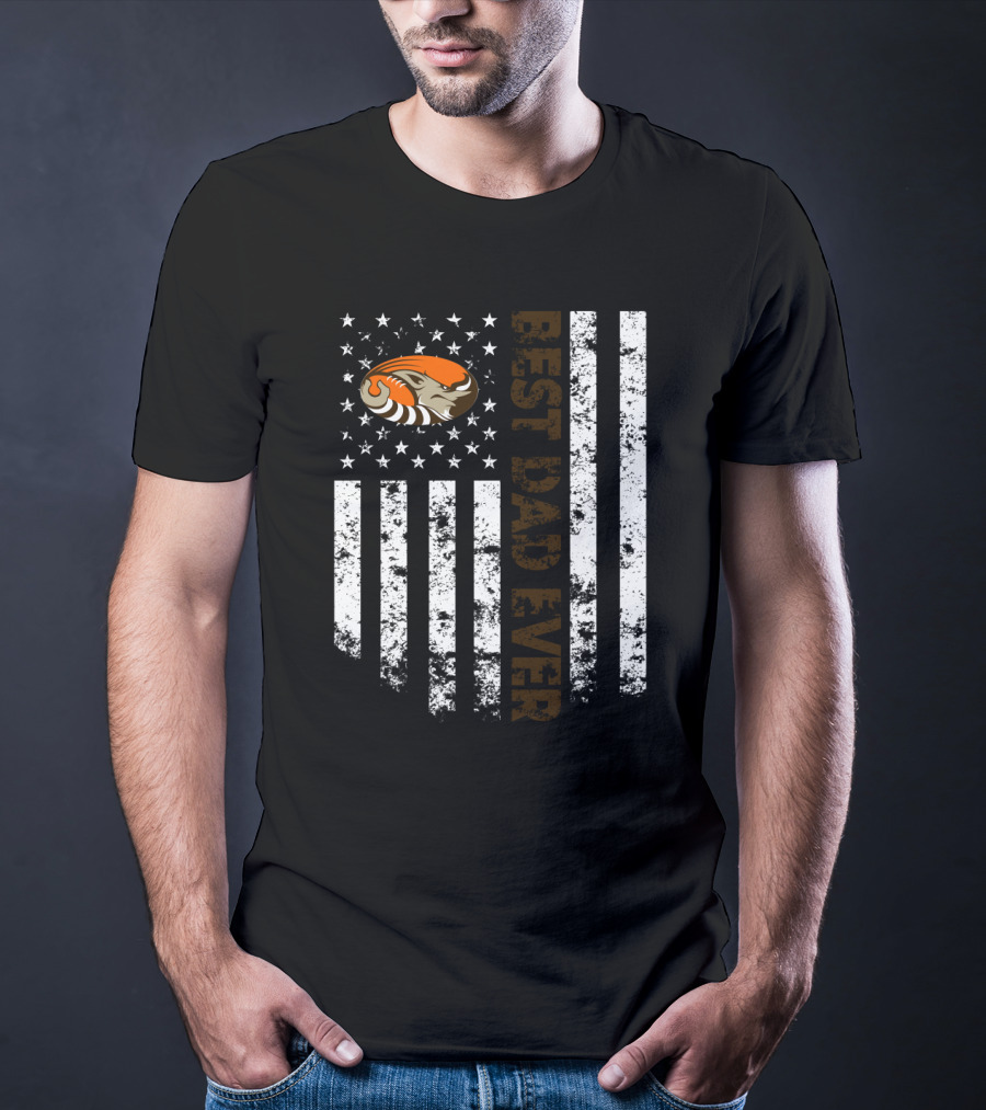 Best Cleveland Browns Dad Ever Flag T-Shirt