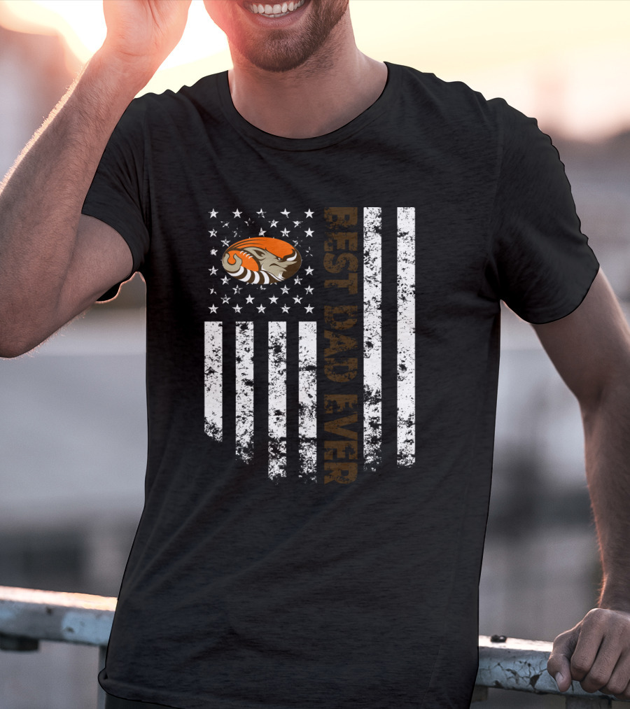 Best Cleveland Browns Dad Ever Flag T-Shirt