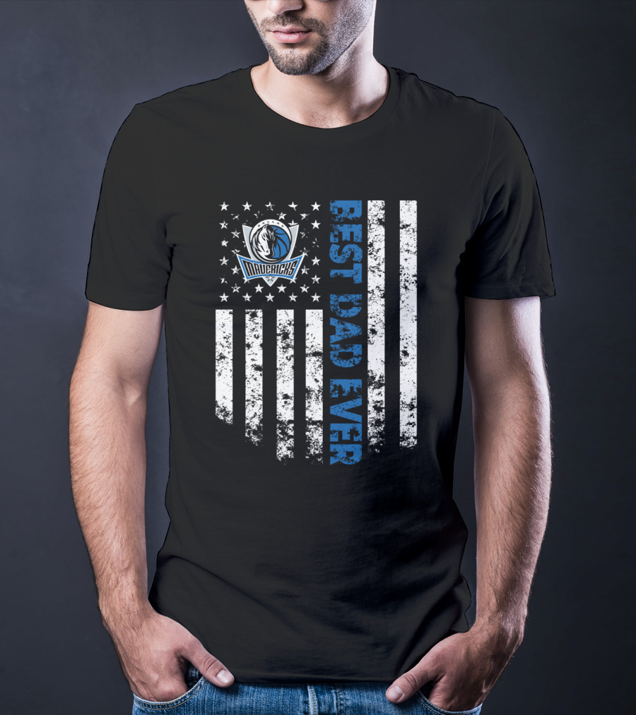 Best Mavericks Dad Ever American Flag T-Shirt