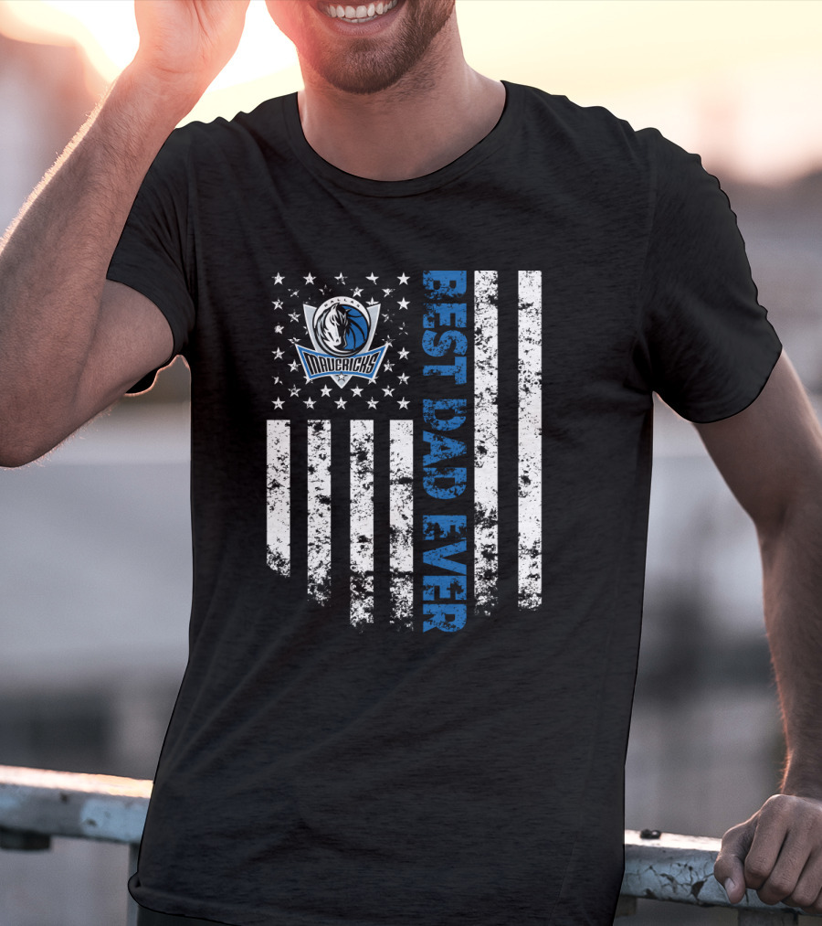 Best Mavericks Dad Ever American Flag T-Shirt