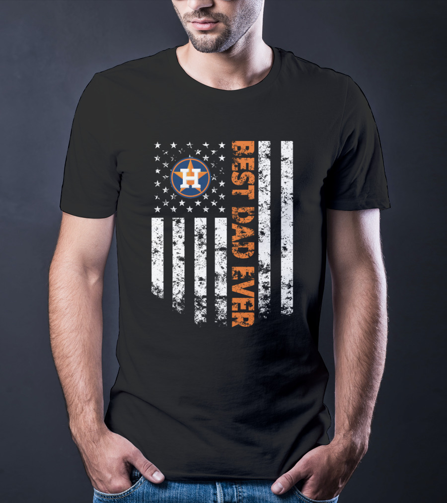 Houston Astros Best Dad Ever Flag T-Shirt