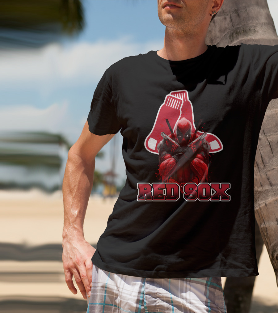 Boston Red Sox Deadpool Mashup With Iconic Sox T-Shirt