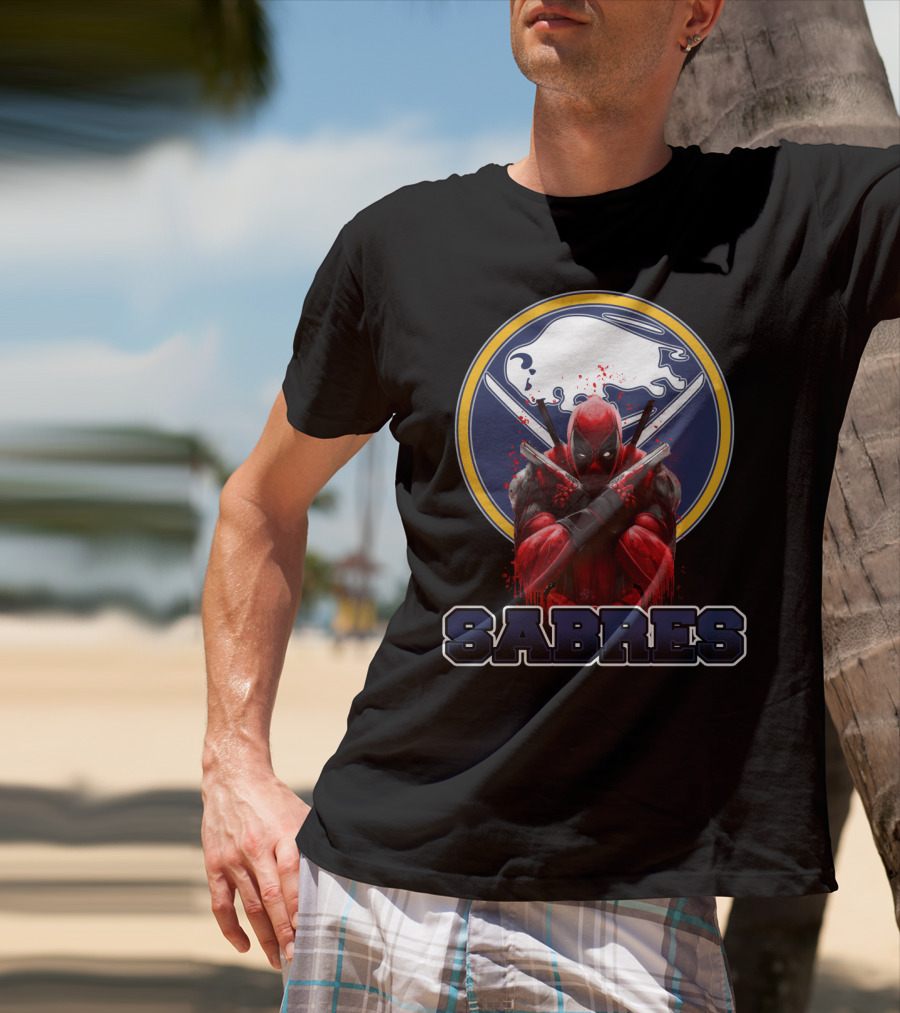 Deadpool And Buffalo Sabres Crossover Fans T-Shirt