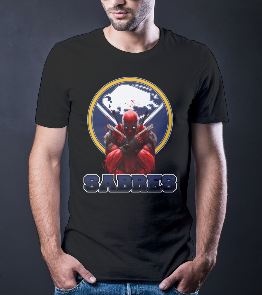 Deadpool And Buffalo Sabres Crossover Fans T-Shirt