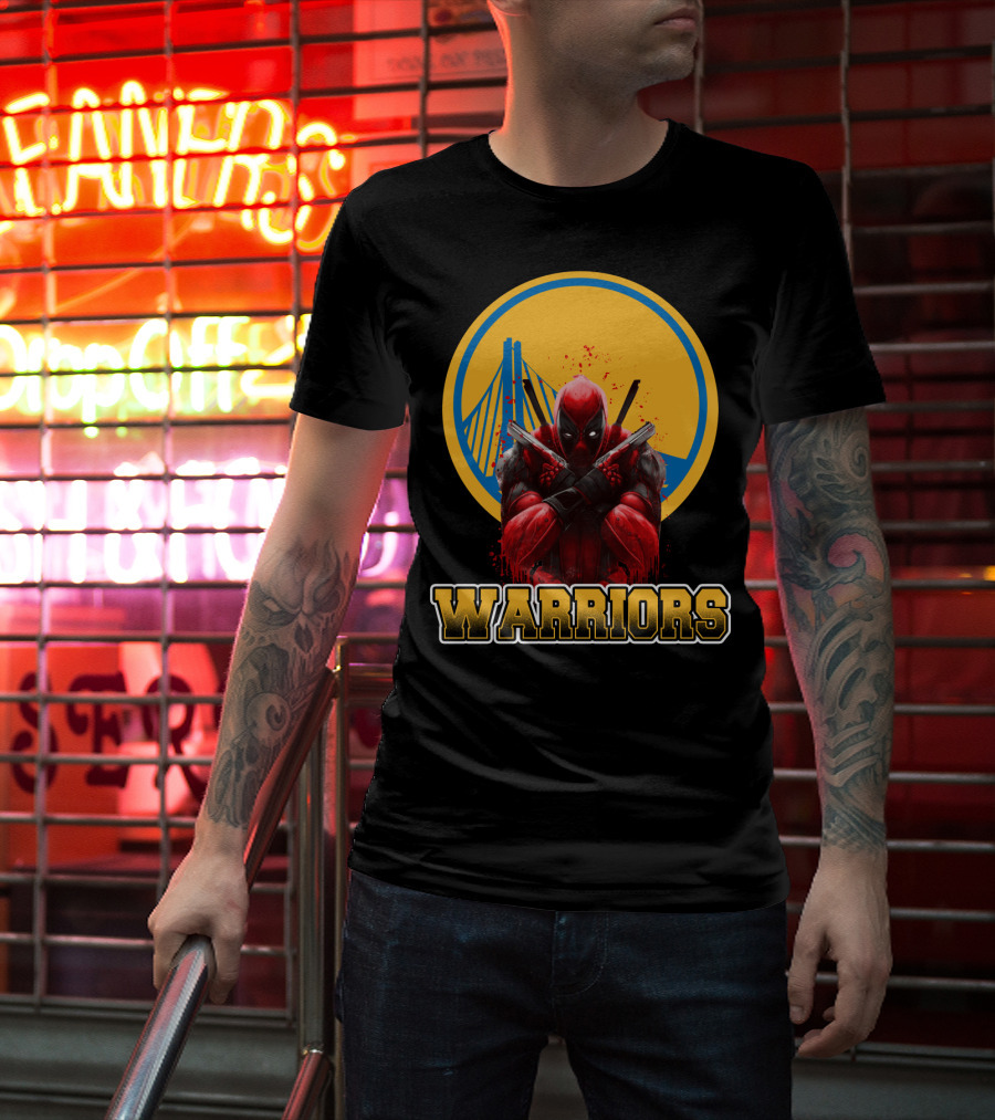 Warriors Deadpool Fans Crossover With Golden State T-Shirt