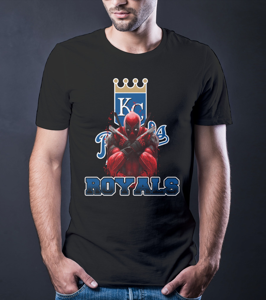 Royals KC Kansas City Deadpool Mashup Fan Crossover T-Shirt