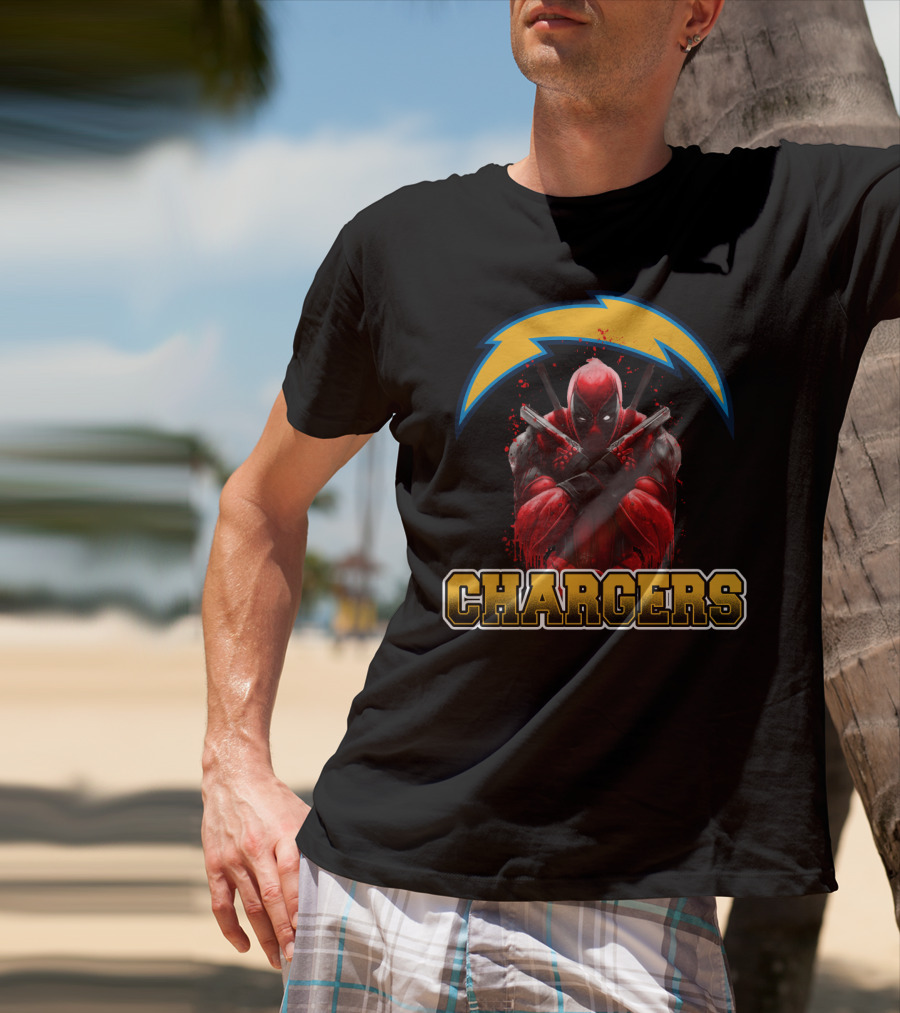 Los Angeles Chargers Deadpool Crossover Fandom T-Shirt