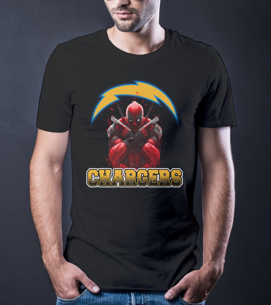 Los Angeles Chargers Deadpool Crossover Fandom T-Shirt