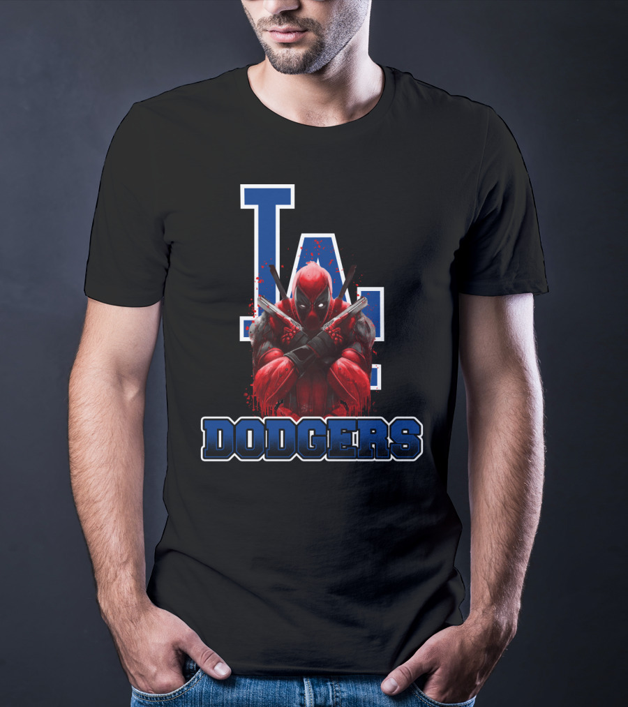 Los Angeles Dodgers Deadpool Crossover Fan Gear T-Shirt