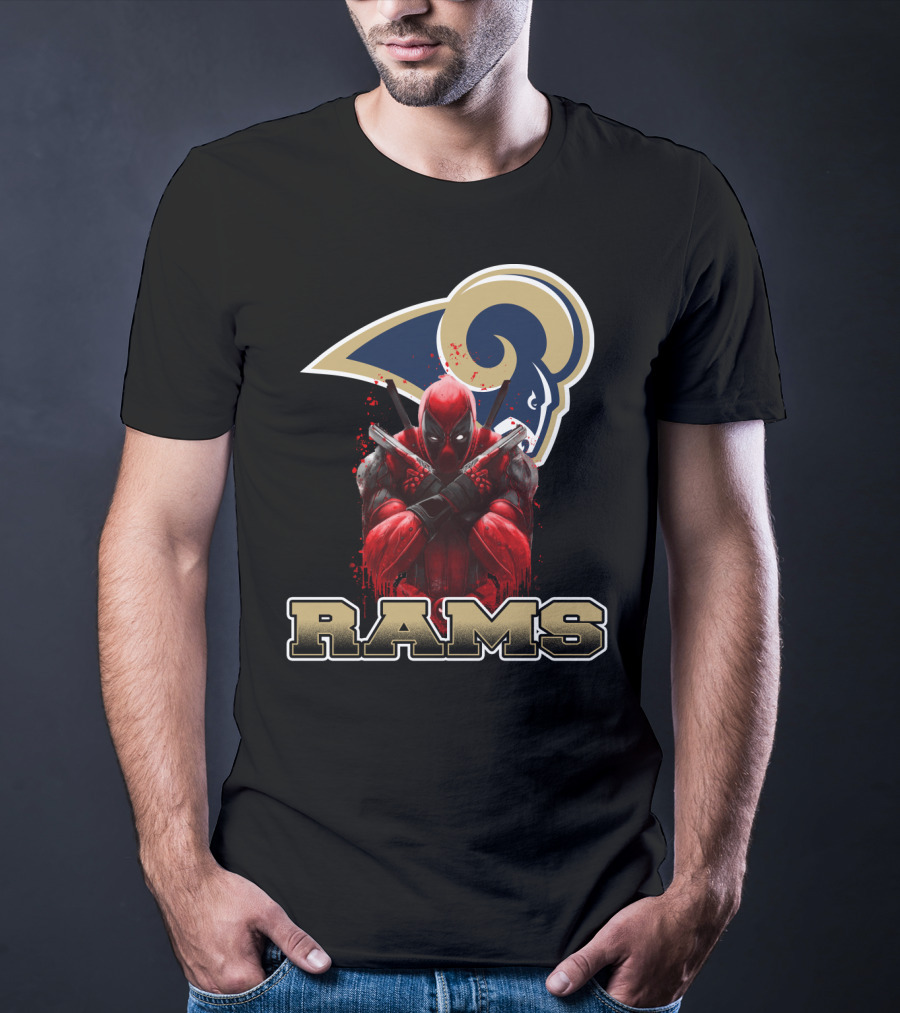 Rams And Deadpool Crossover With Los Angeles NFL T-Shirt