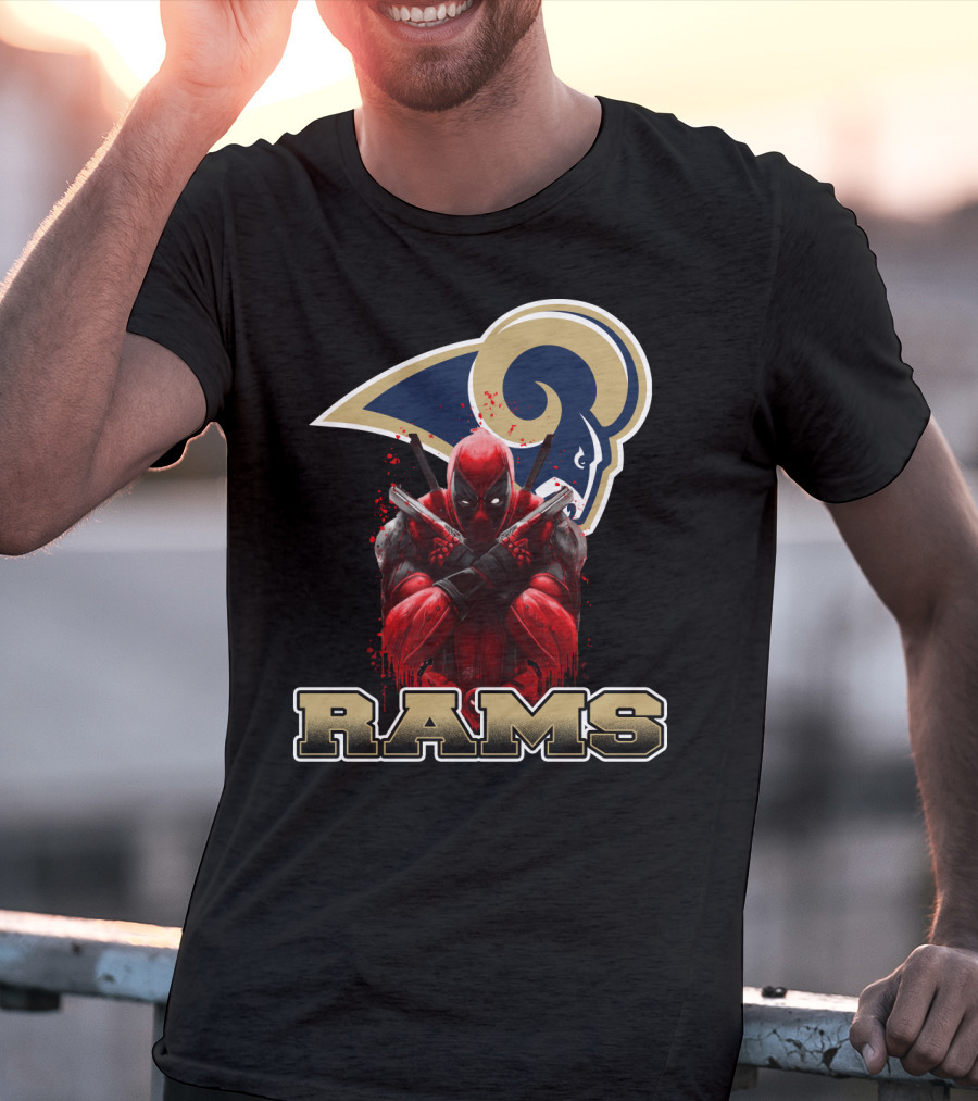 Rams And Deadpool Crossover With Los Angeles NFL T-Shirt
