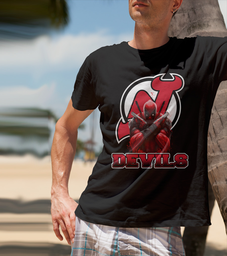 New Jersey Devils And Deadpool Crossover Fans Enthusiast Combo T-Shirt