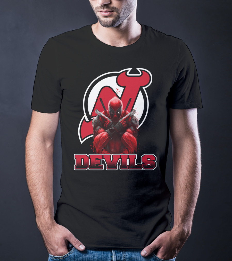 New Jersey Devils And Deadpool Crossover Fans Enthusiast Combo T-Shirt