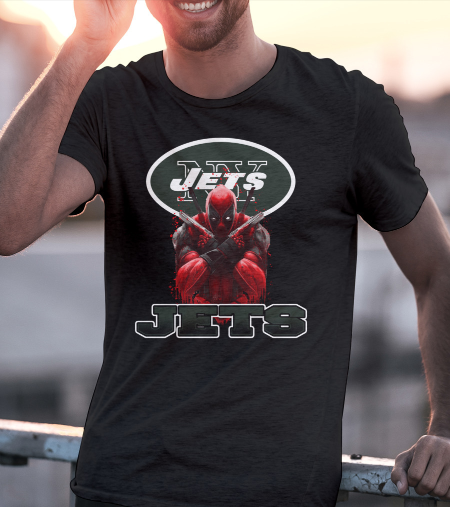 NY Jets Deadpool Crossover Fan Mashup T-Shirt