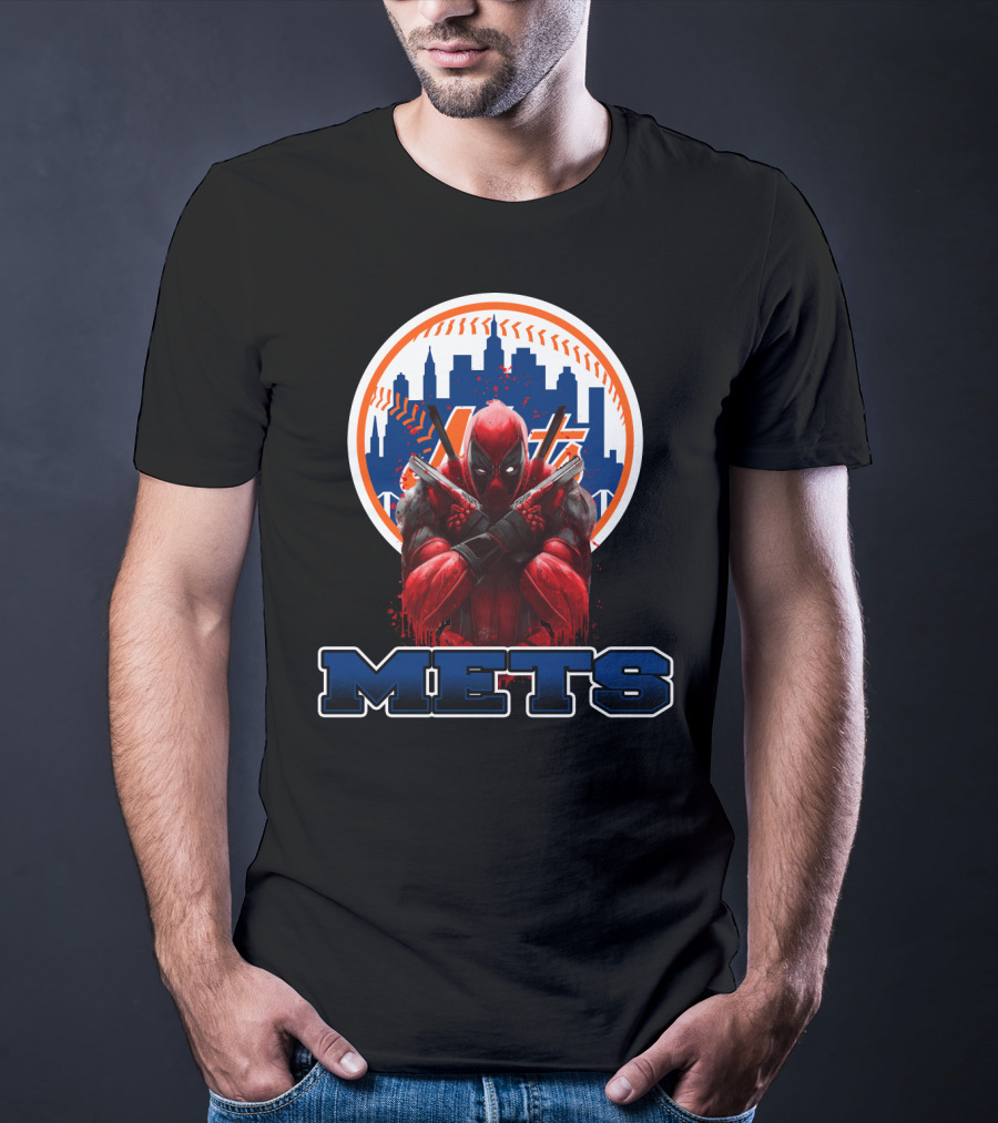 Mets Baseball Meets Deadpool Crossover For New York Fans T-Shirt