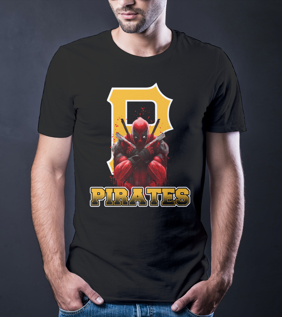 Pittsburgh Pirates Deadpool Crossover Fans Baseball Superhero Mashup T-Shirt