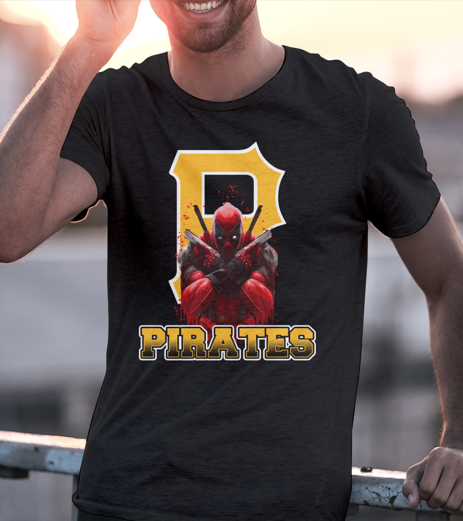 Pittsburgh Pirates Deadpool Crossover Fans Baseball Superhero Mashup T-Shirt