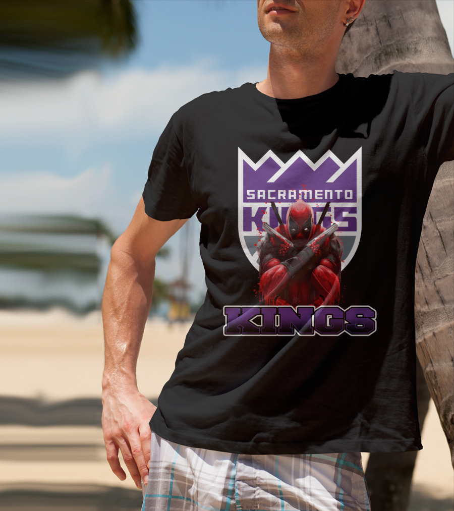 Sacramento Kings Deadpool Crossover Fan Logo T-Shirt