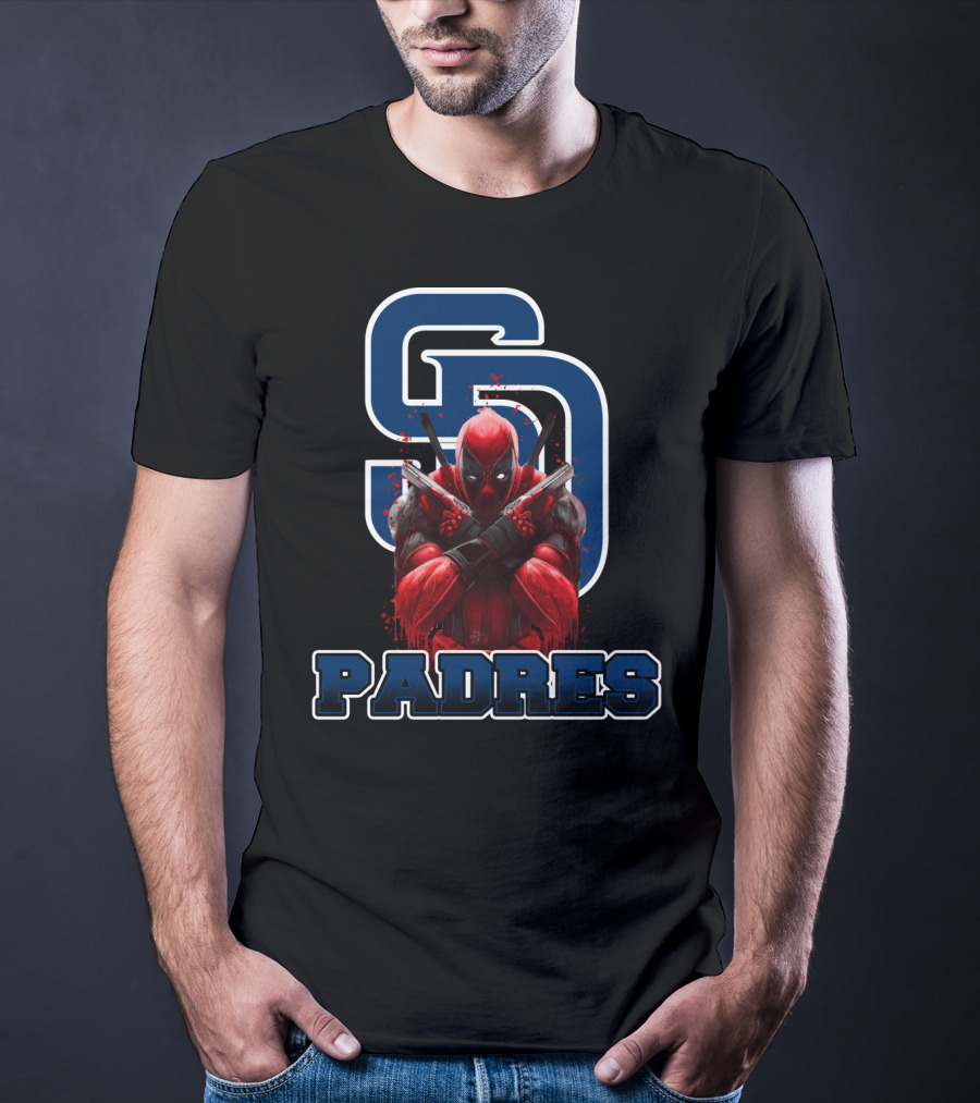 SD Padres Red Masked Character Crossover T-Shirt