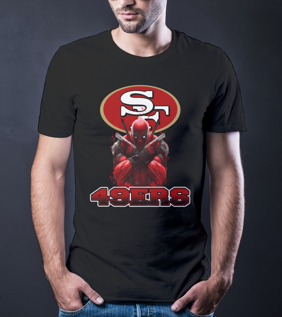 San Francisco 49ers NFL Logo And Deadpool Character Collaboration For Fans T-Shirt