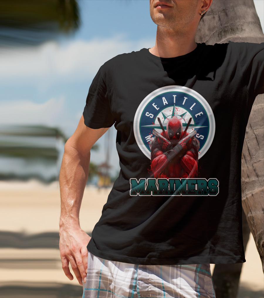 Seattle Mariners Deadpool Mashup Mariners Fan Gear T-Shirt