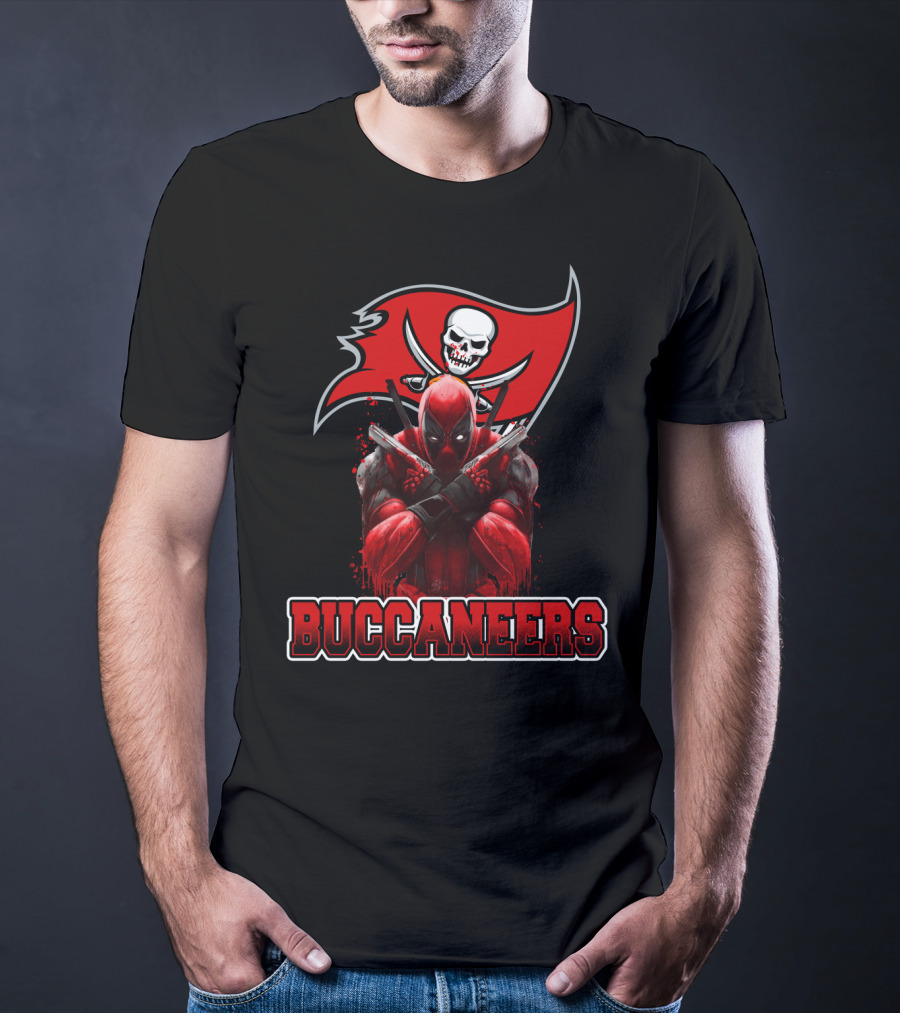 Tampa Bay Buccaneers Deadpool Crossover Fans NFL Football Marvel Comics T-Shirt