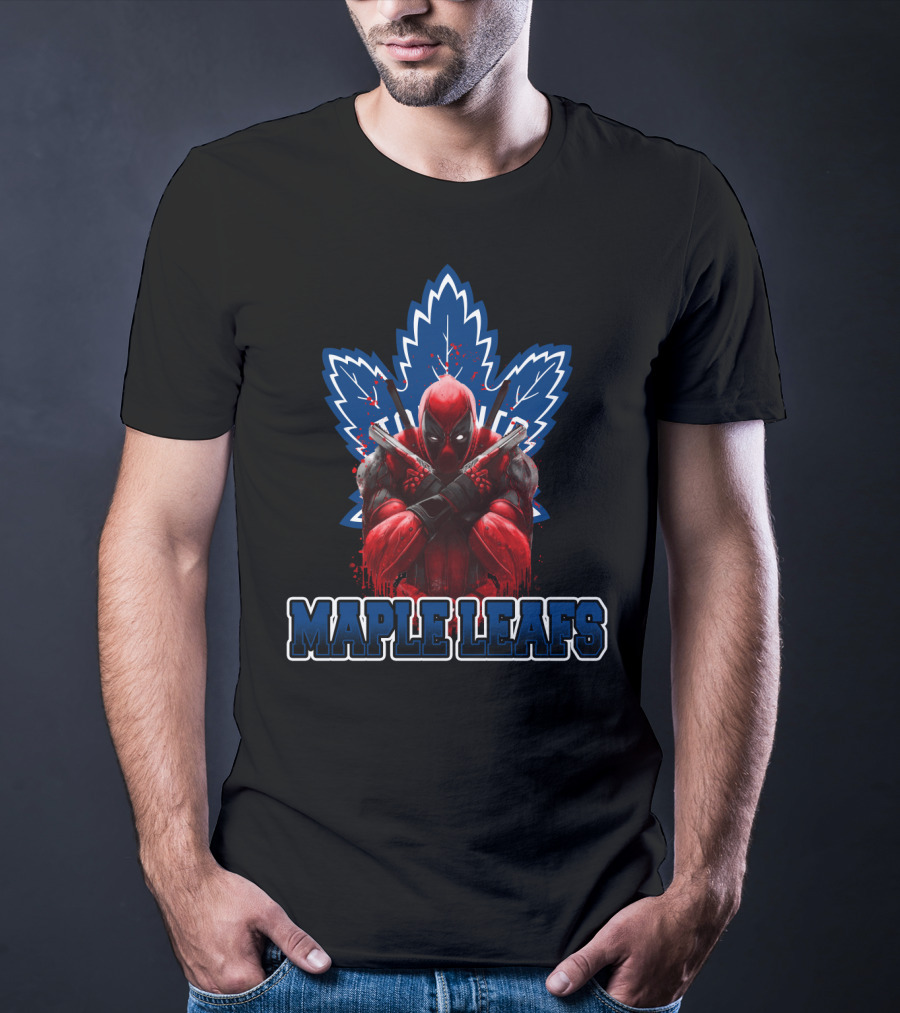 Maple Leafs Deadpool Crossover Logo Toronto Fans T-Shirt