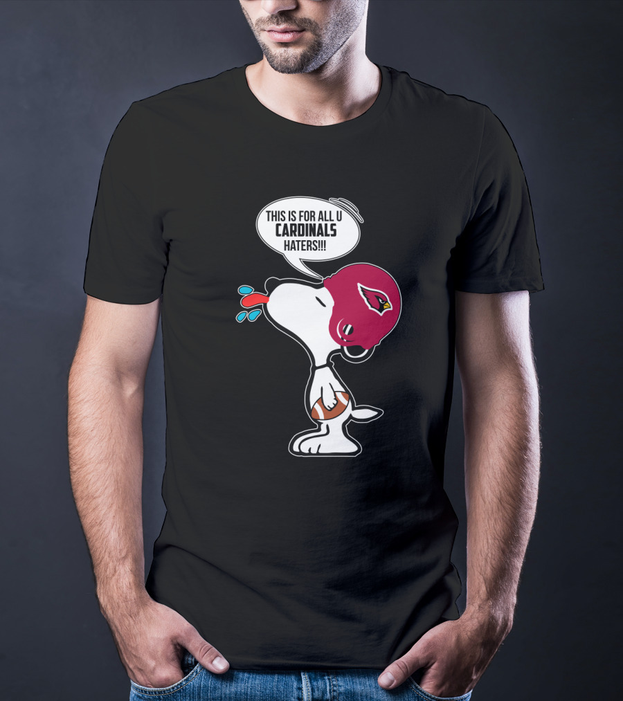 Snoopy Arizona Cardinals Helmet Football Fans Cardinals Haters T-Shirt