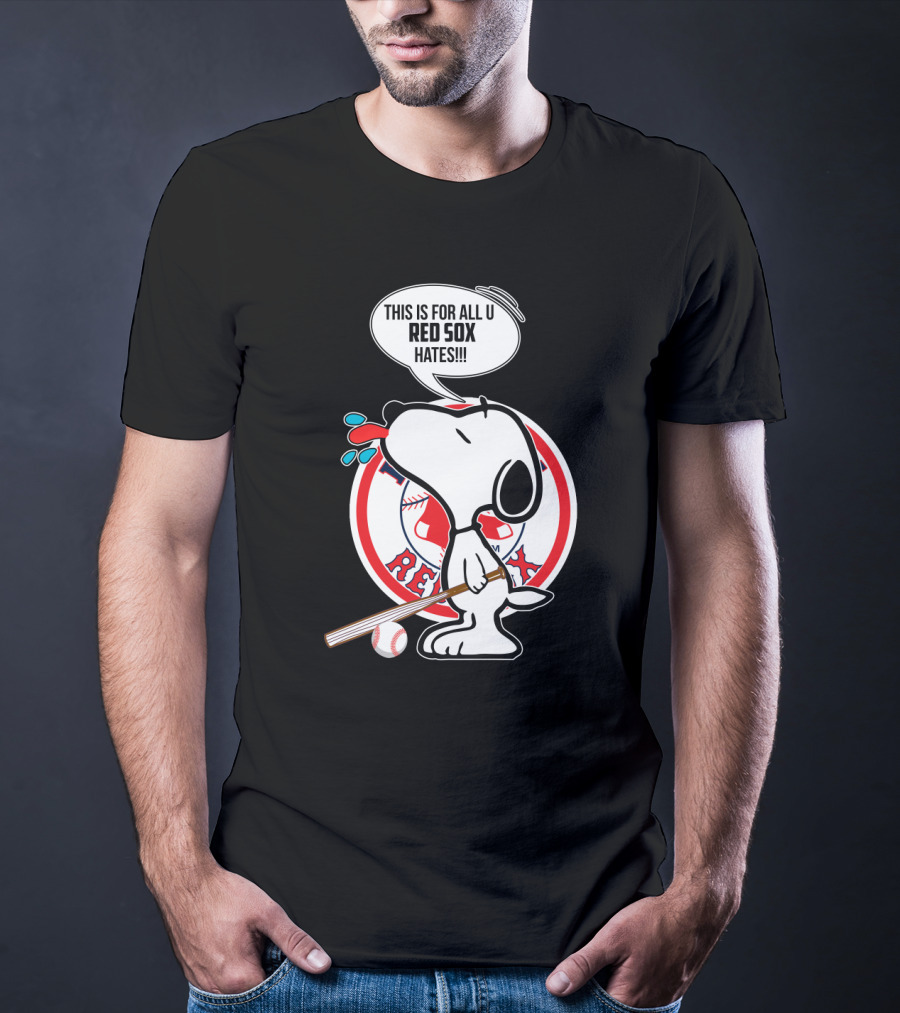 Snoopy Baseball Boston Red Sox Fans Humor Speech Bubble T-Shirt