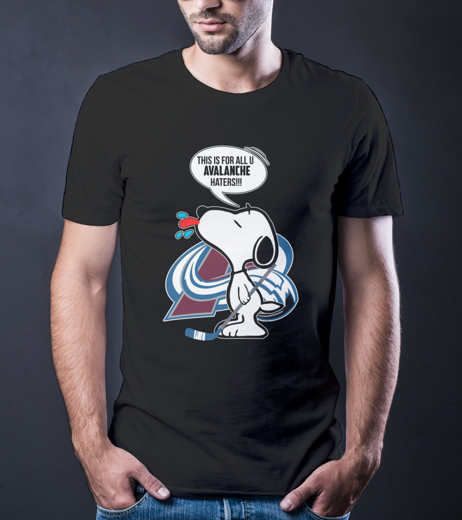 Snoopy Teasing Avalanche Haters With Colorado Avalanche T-Shirt