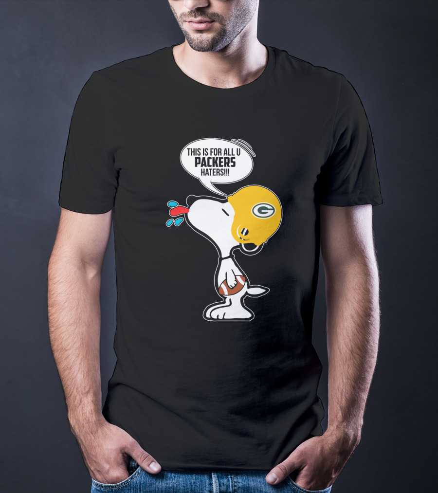 Snoopy Packers Haters Football Helmet Taunting T-Shirt