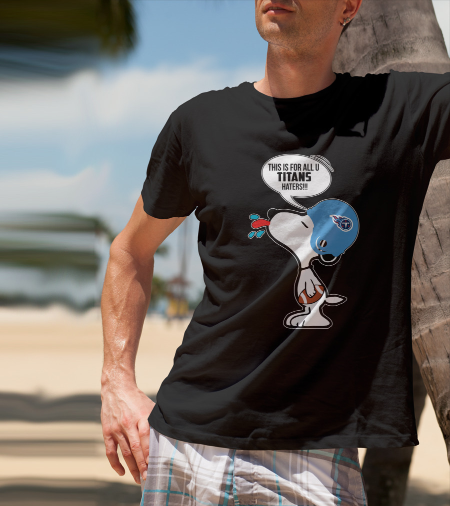 Snoopy Titans Haters Football Speech Bubble Helmet T-Shirt