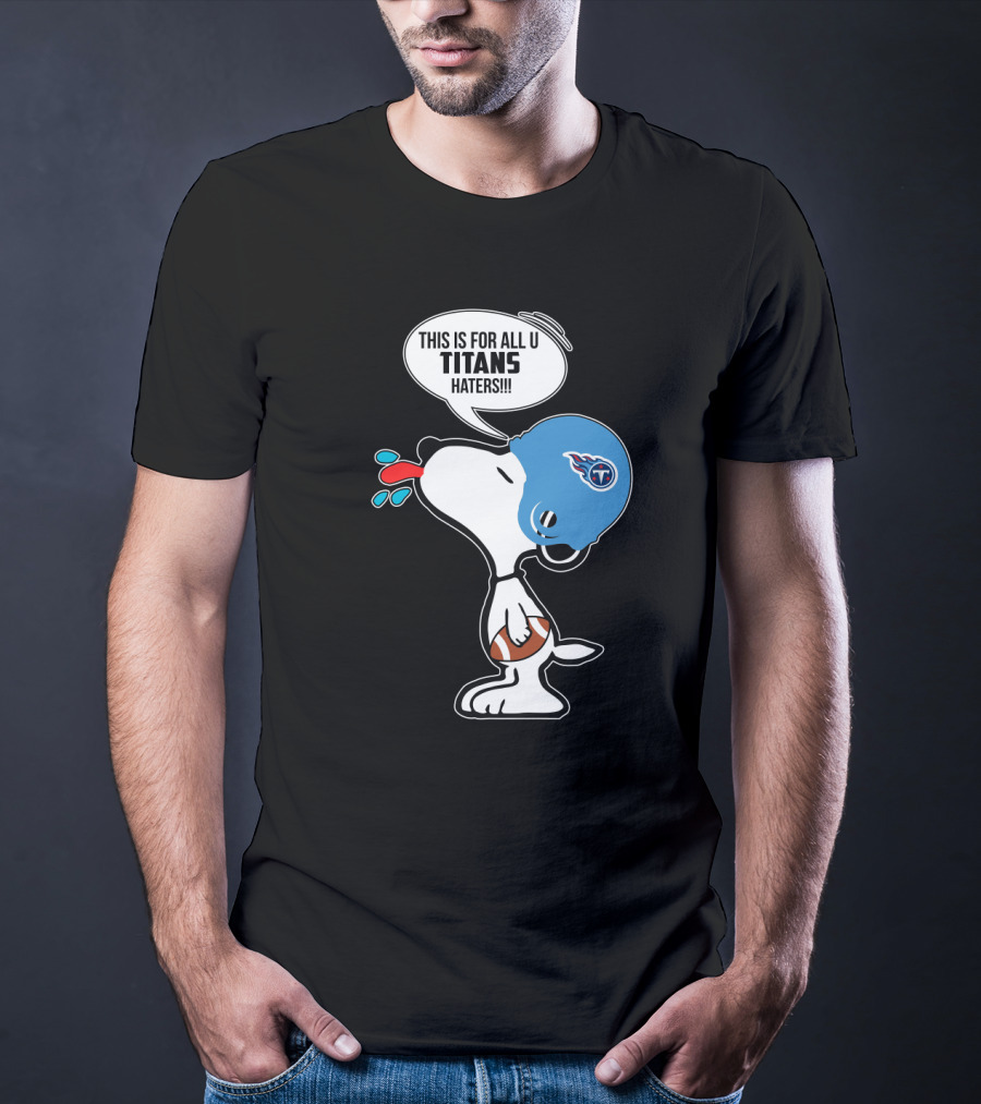 Snoopy Titans Haters Football Speech Bubble Helmet T-Shirt