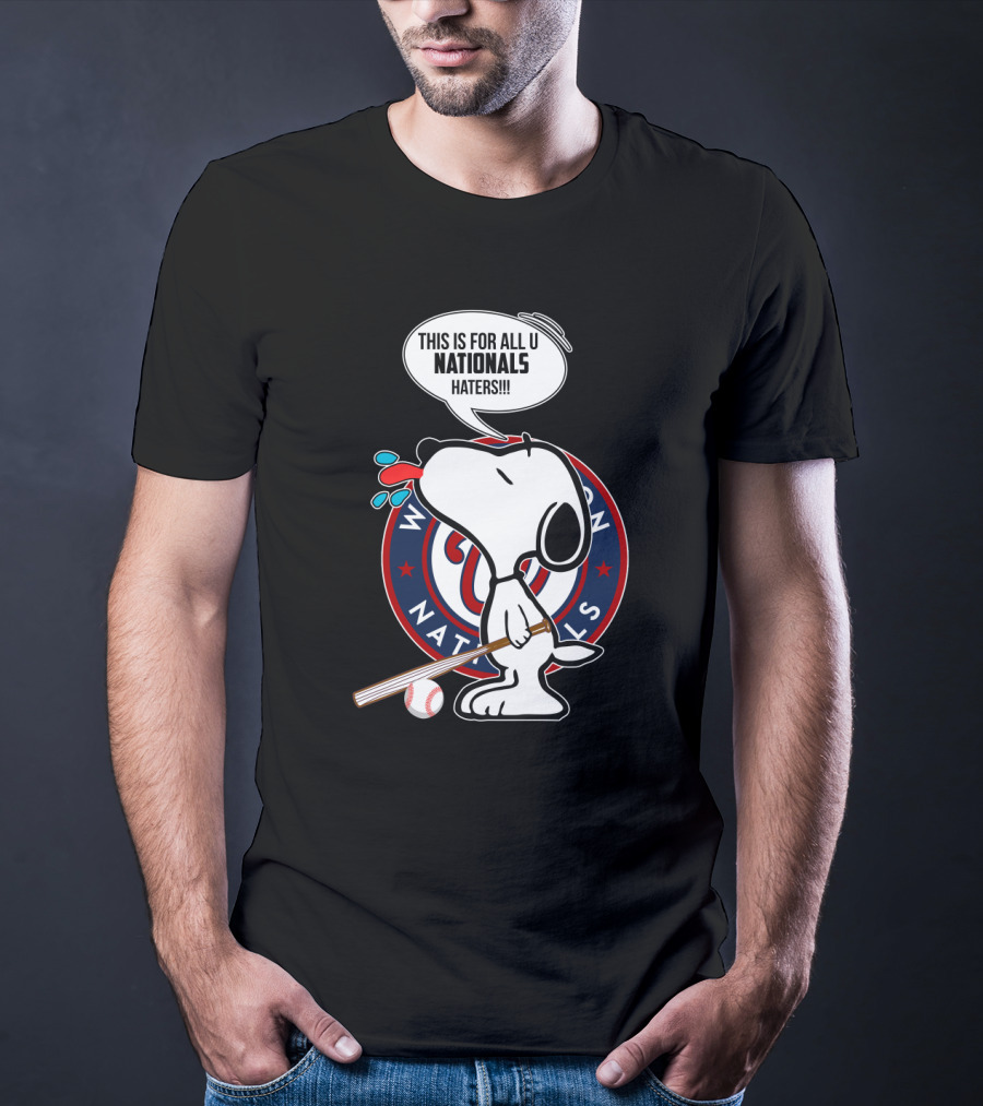 Snoopy Nationals Haters Speech Bubble With Washington Baseball T-Shirt