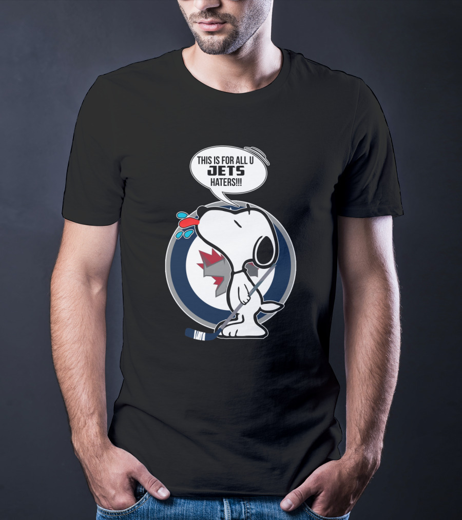 Snoopy Jets Haters Funny Winnipeg Fans Hockey T-Shirt