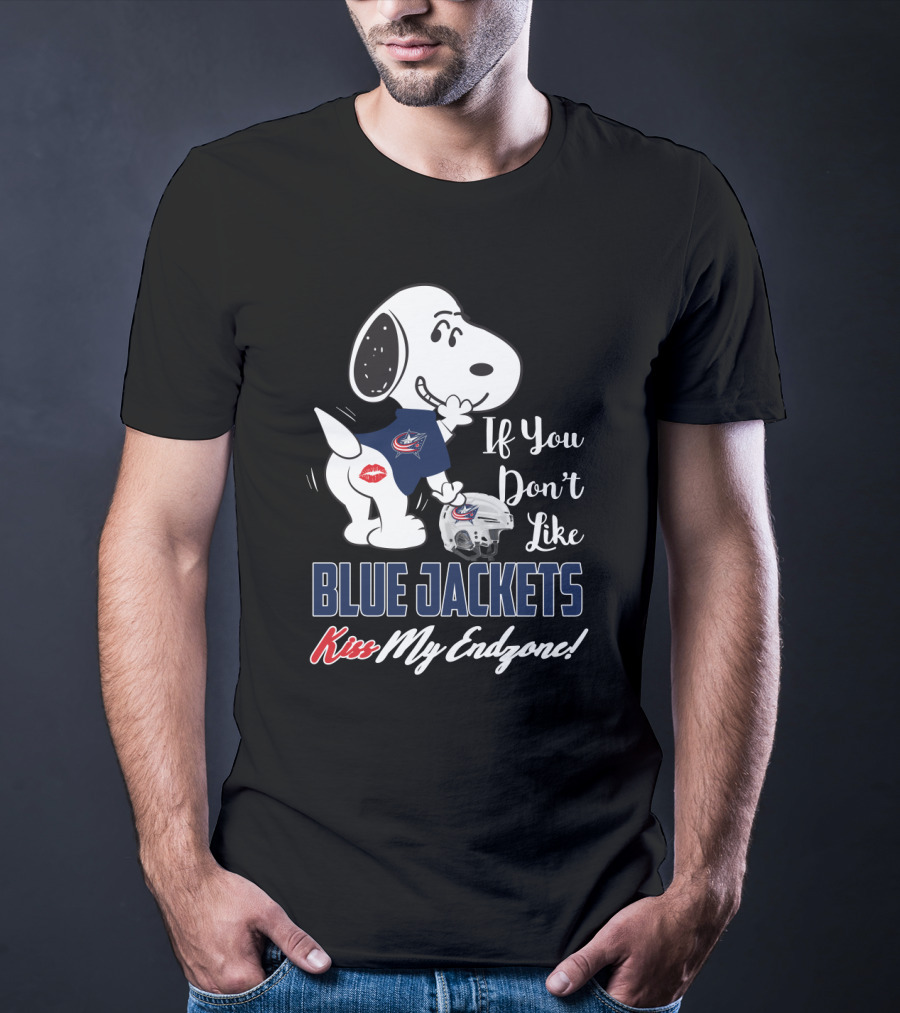 Snoopy If You Don't Like Columbus Blue Jackets Kiss My Endzone T-Shirt