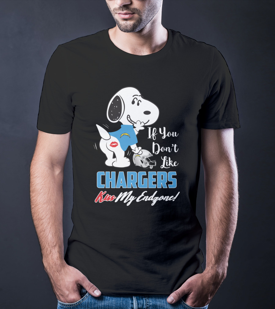 Snoopy Los Angeles Chargers If You Don't Like Chargers Kiss My Endzone T-Shirt
