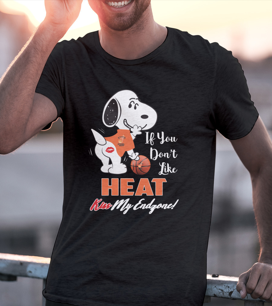 If You Don't Like Heat Kiss My Endzone Snoopy Miami Heat Fans T-Shirt