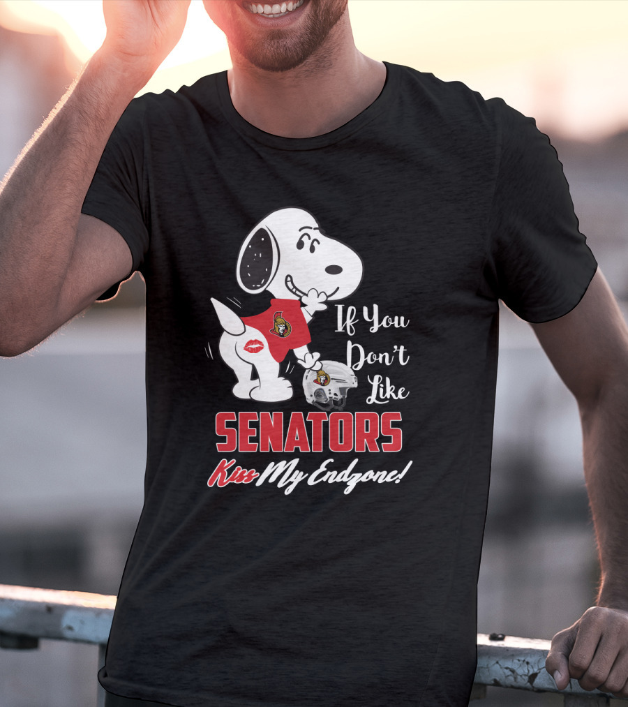 If You Don't Like Senators Kiss My Endzone Snoopy Ottawa Senators T-Shirt