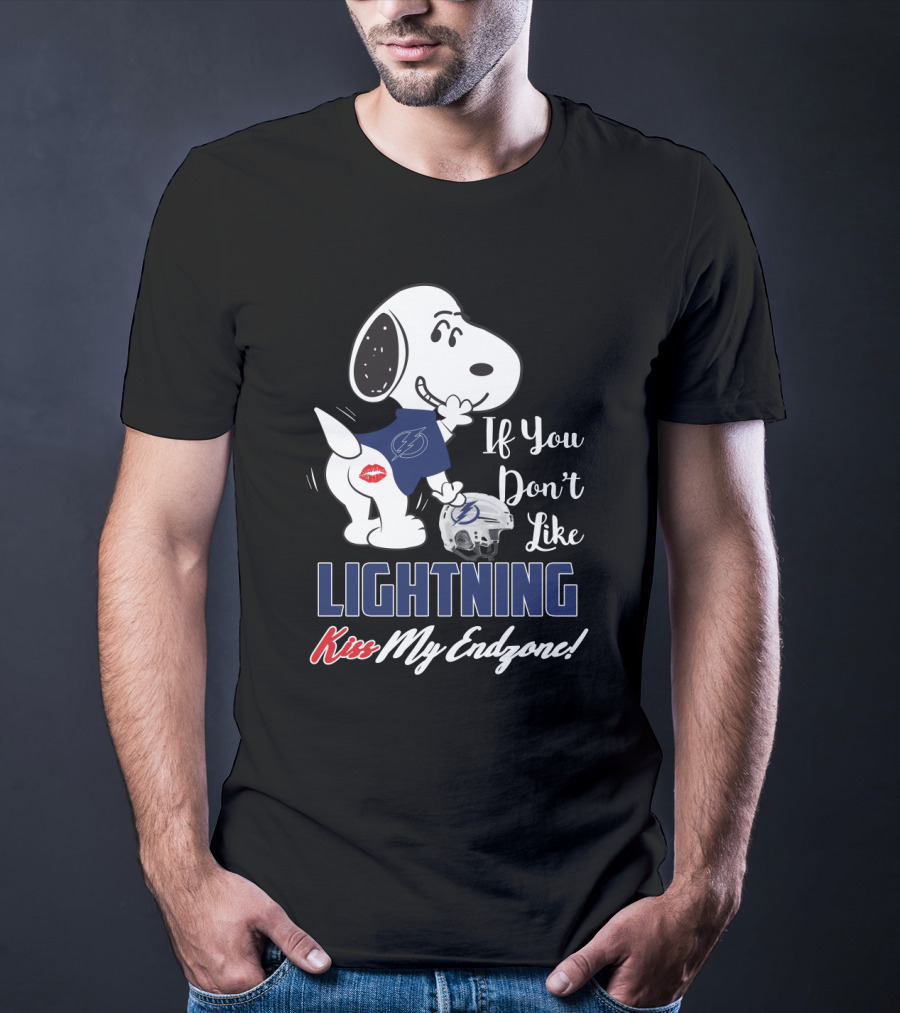 Snoopy If You Don't Like Tampa Bay Lightning Kiss My Endzone T-Shirt