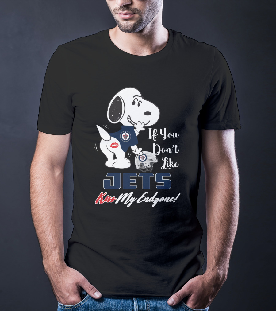 Snoopy Winnipeg Jets If You Don't Like Jets Kiss My Endzone T-Shirt