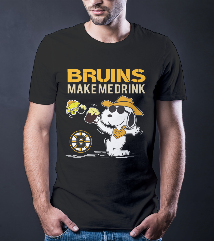 Bruins Make Me Drink Snoopy Boston Fans T-Shirt