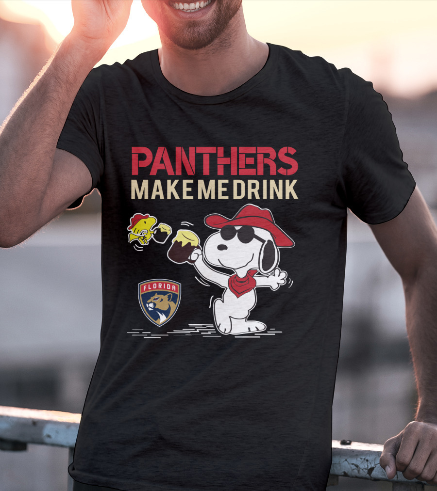 Panthers Make Me Drink Snoopy Florida Panthers Fans T-Shirt