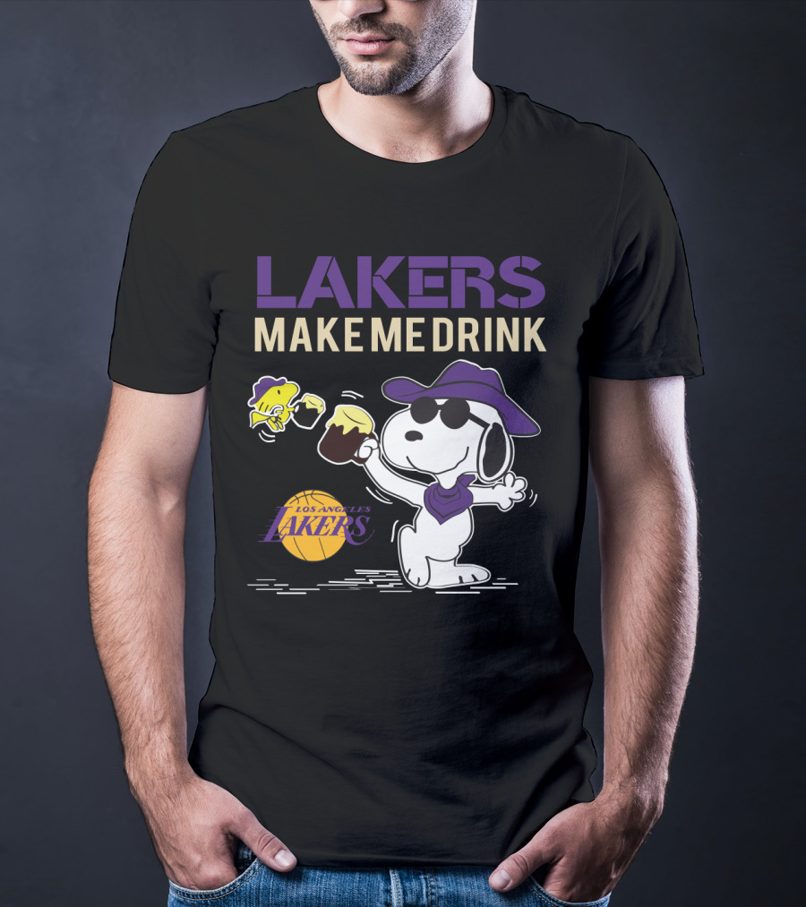 Snoopy Los Angeles Lakers Make Me Drink T-Shirt