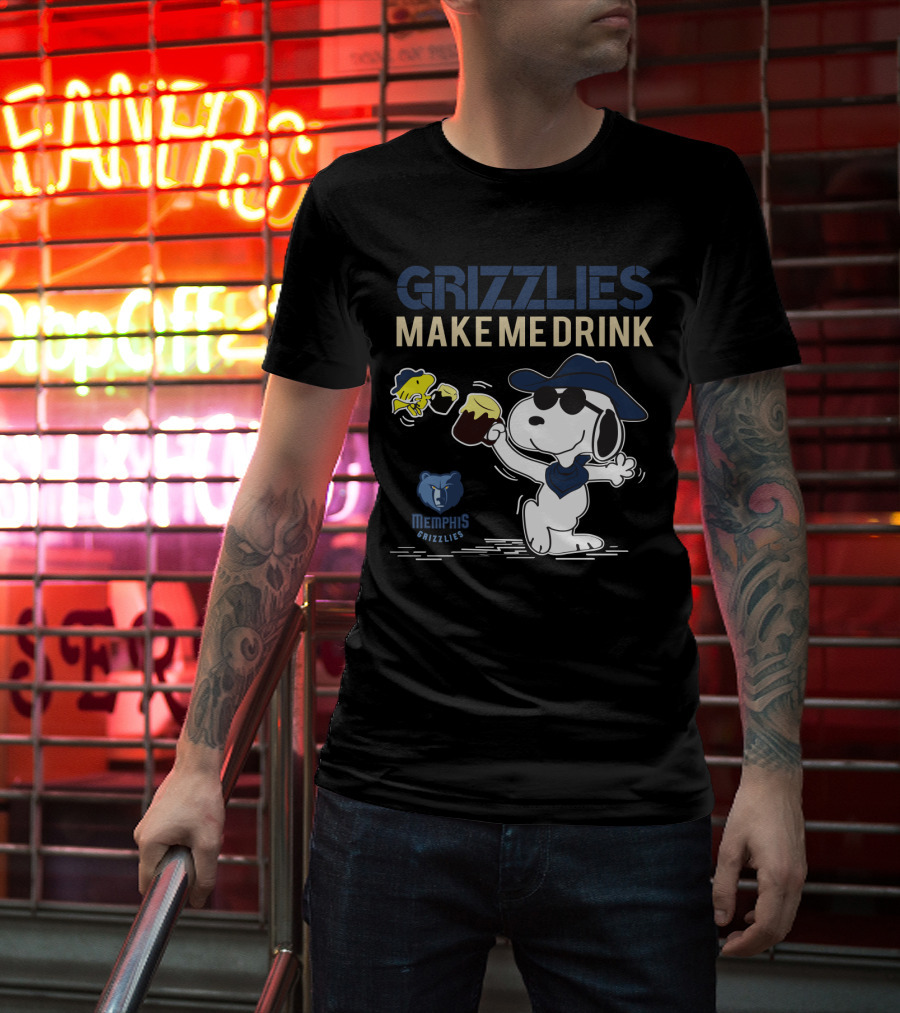 Grizzlies Make Me Drink Memphis Grizzlies Snoopy T-Shirt