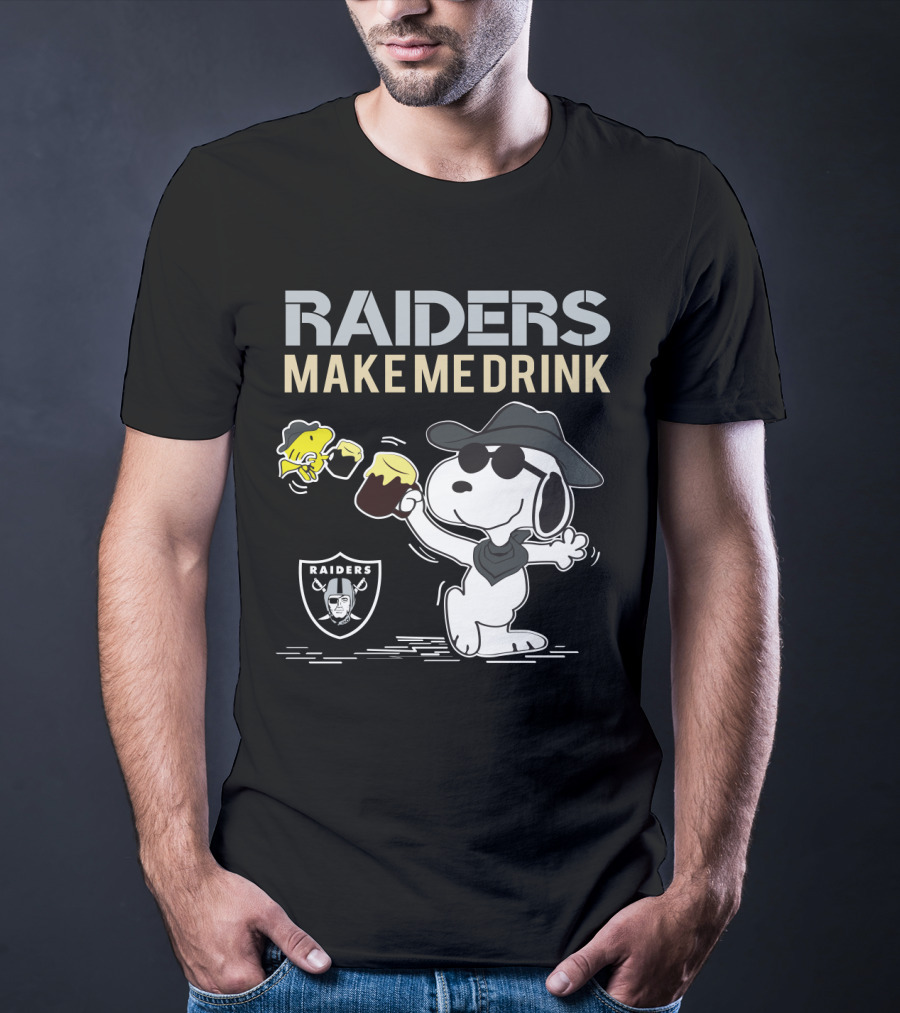 Snoopy Raiders Make Me Drink Oakland Raiders Fans T-Shirt