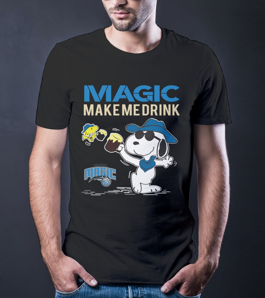 Magic Make Me Drink Snoopy Orlando Magic T-Shirt