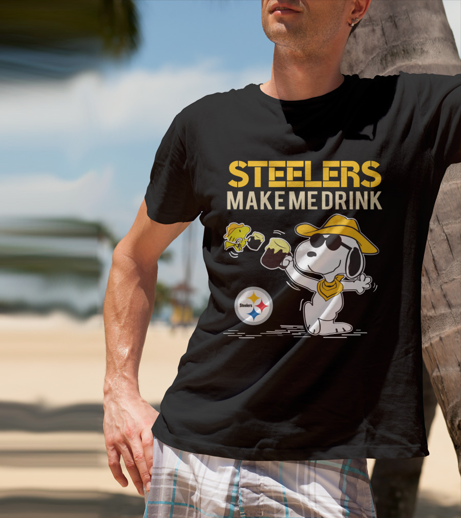 Steelers Make Me Drink Snoopy Pittsburgh Steelers Fans T-Shirt