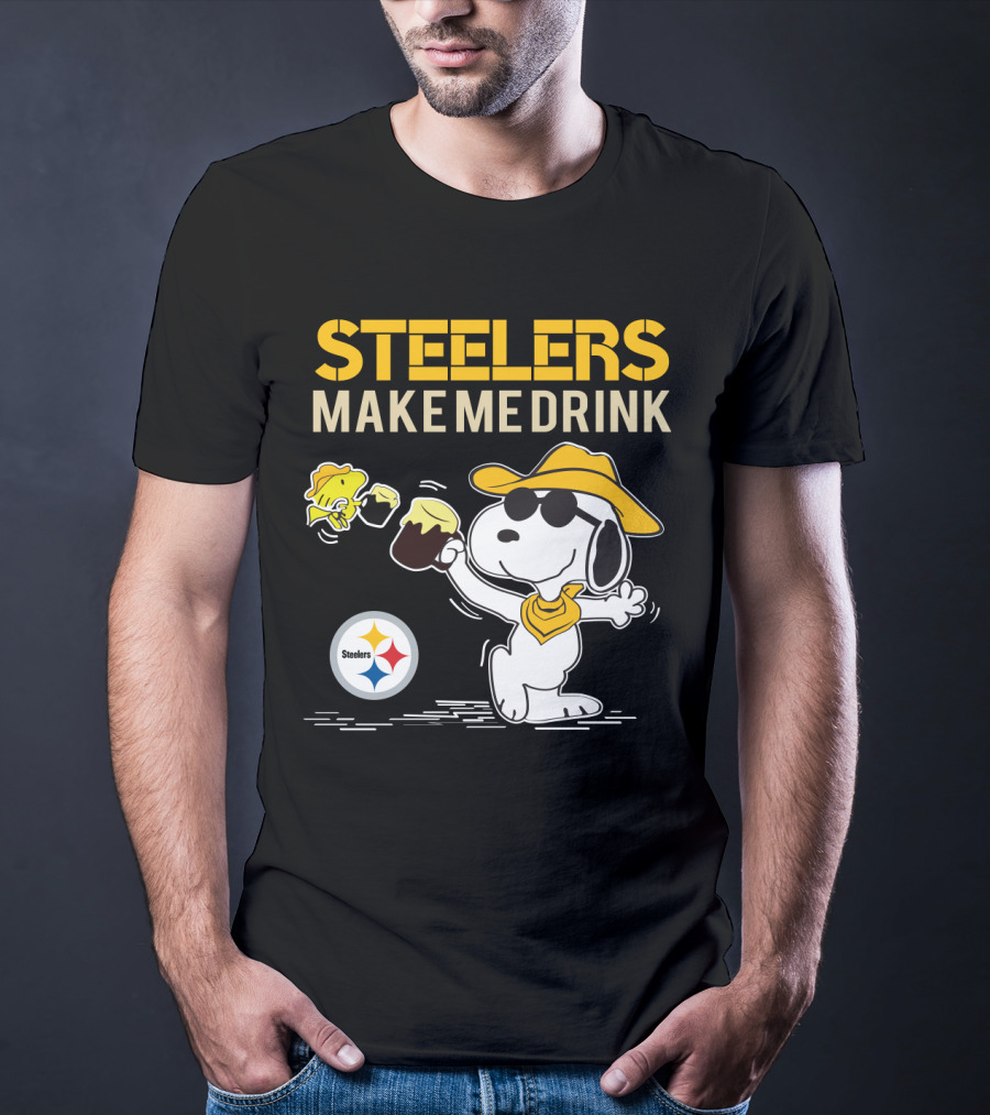 Steelers Make Me Drink Snoopy Pittsburgh Steelers Fans T-Shirt