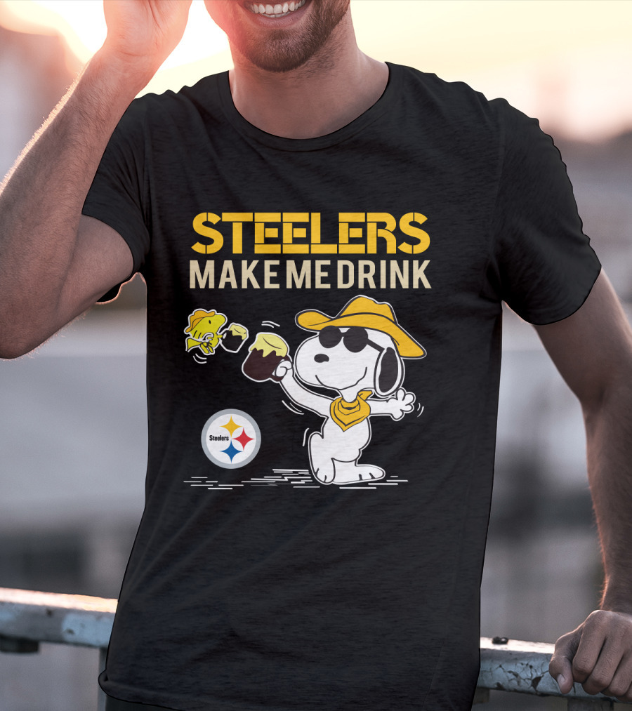 Steelers Make Me Drink Snoopy Pittsburgh Steelers Fans T-Shirt